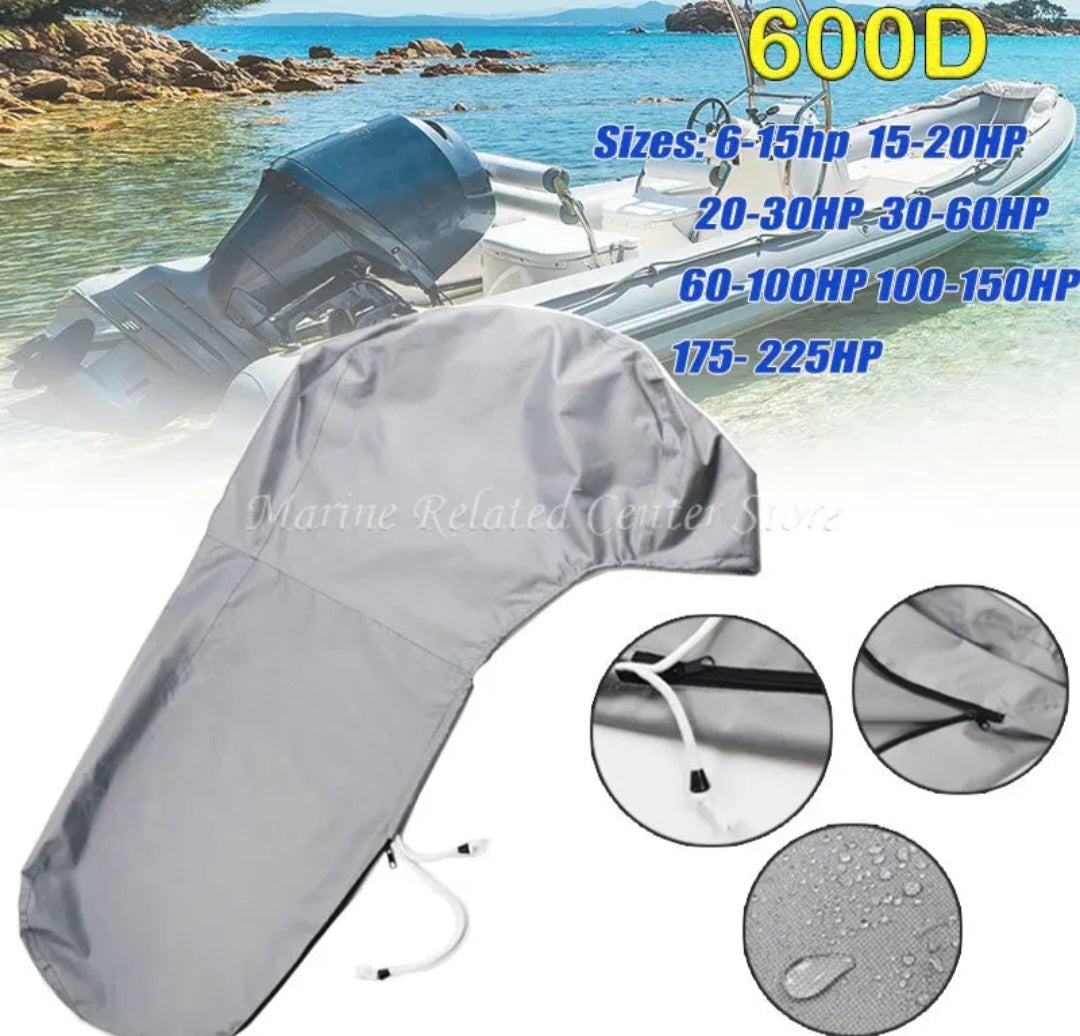 "Rugged" Outboard Covers. Full Outboard Cover 600D Heavy Duty.