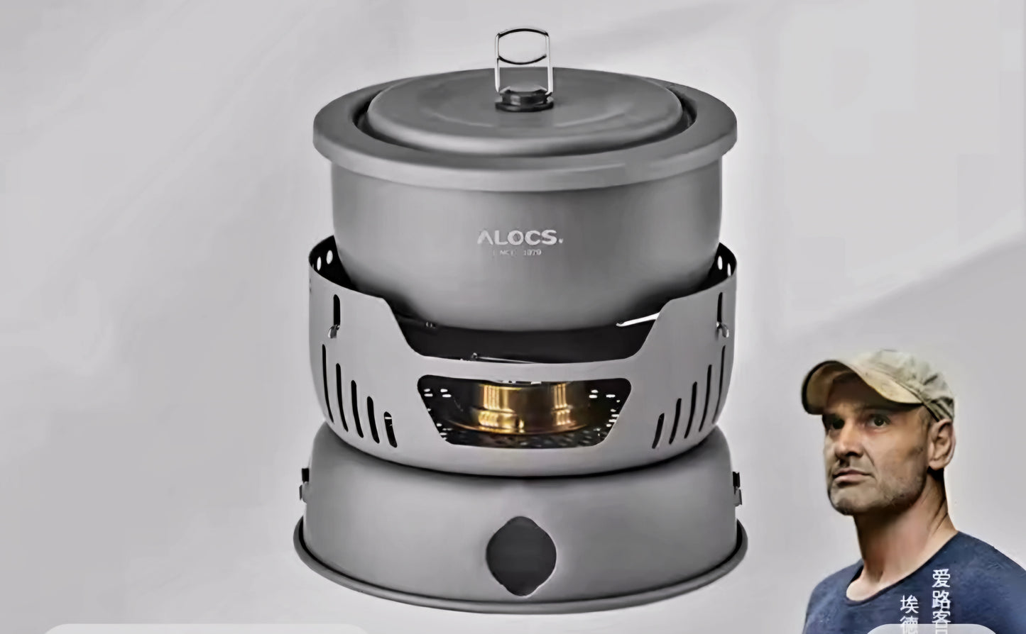 Multifuel Cook Set.                   Gas and Methylated Spirits. Alocs CW-C05