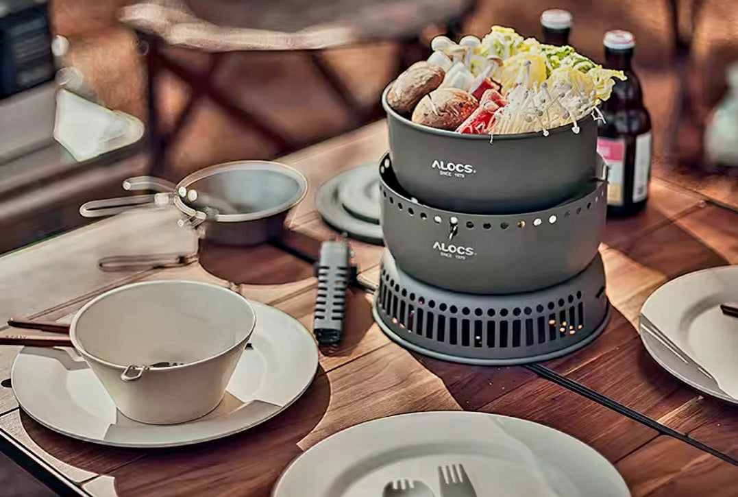 Multifuel Cook Set.                   Gas and Methylated Spirits. Alocs CW-C05