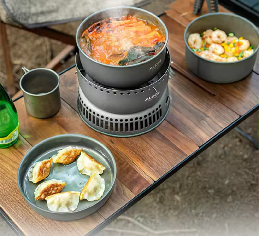 Multifuel Cook Set.                   Gas and Methylated Spirits. Alocs CW-C05