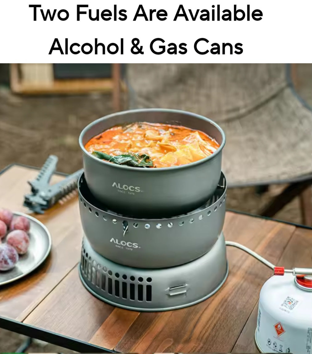 Multifuel Cook Set.                   Gas and Methylated Spirits. Alocs CW-C05