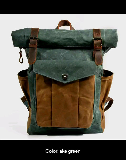 Luxury Vintage Canvas Backpack.