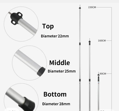Tent Poles.
Telescopic.