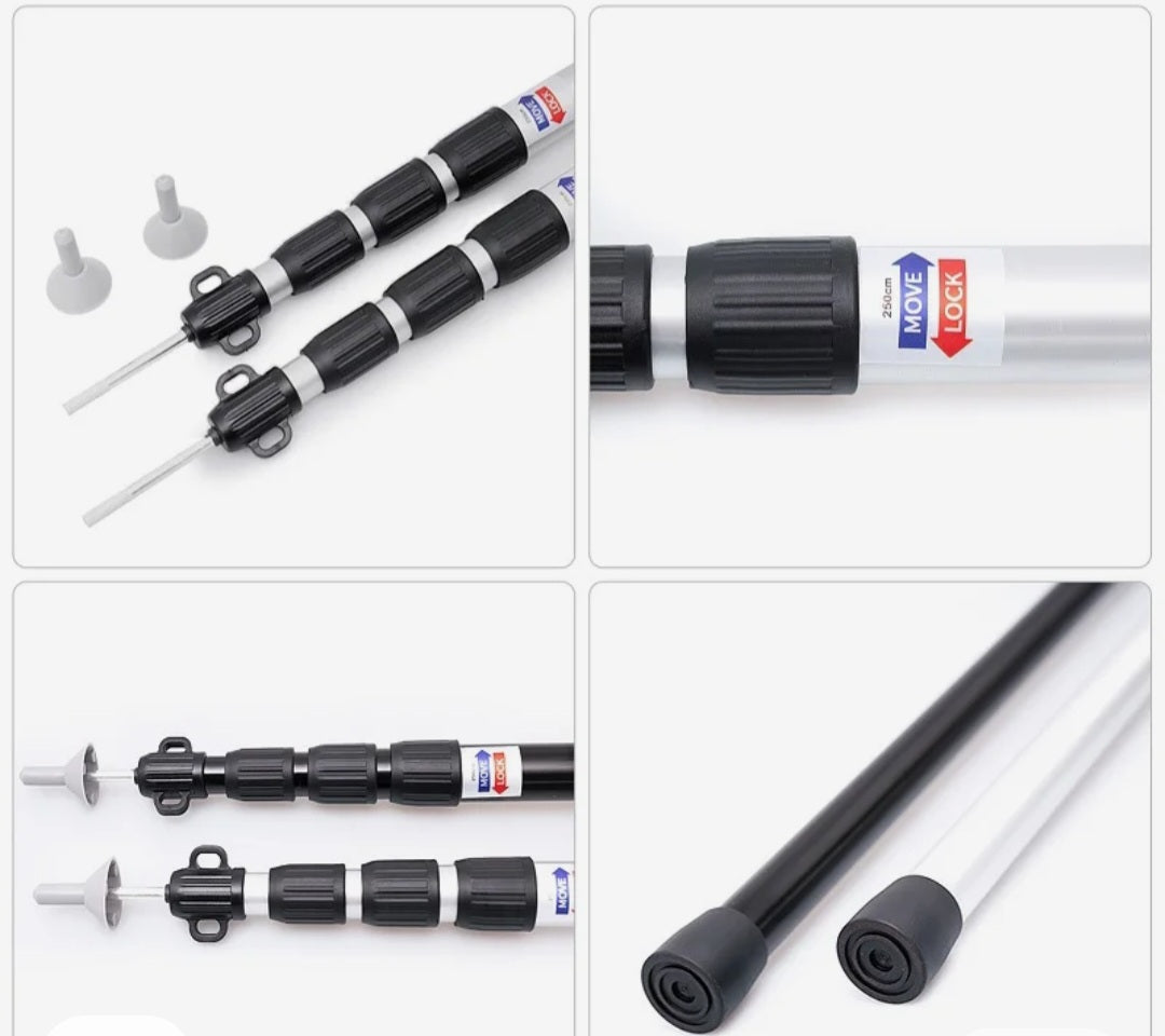 Tent Poles.
Telescopic.