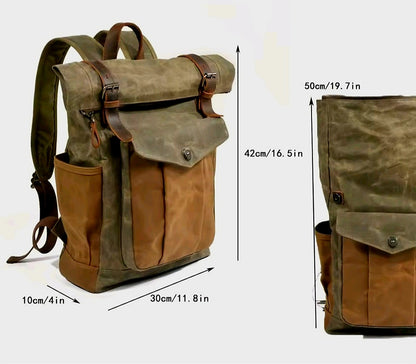 Luxury Vintage Canvas Backpack.