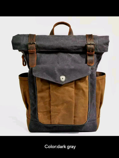 Luxury Vintage Canvas Backpack.