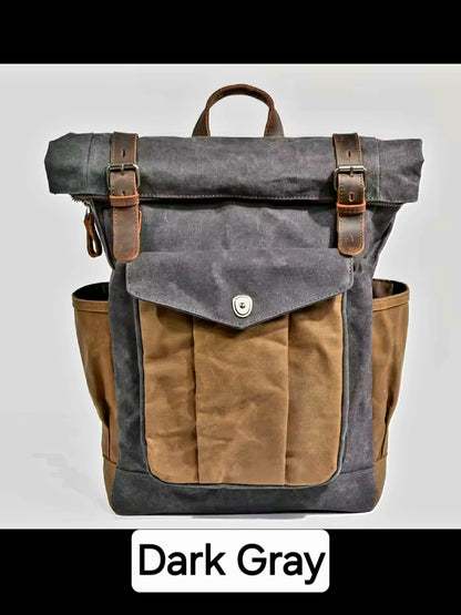 Luxury Vintage Canvas Backpack.
