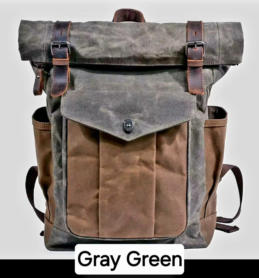Luxury Vintage Canvas Backpack.