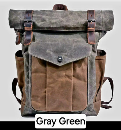 Luxury Vintage Canvas Backpack.