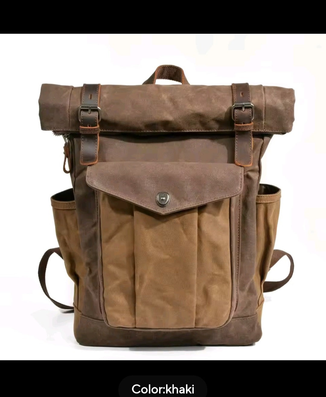 Luxury Vintage Canvas Backpack.