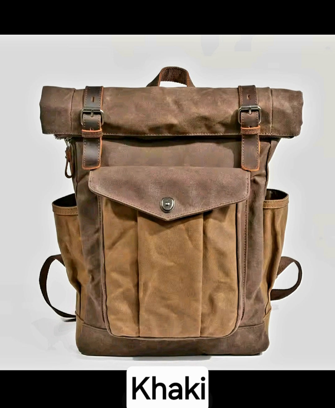 Luxury Vintage Canvas Backpack.