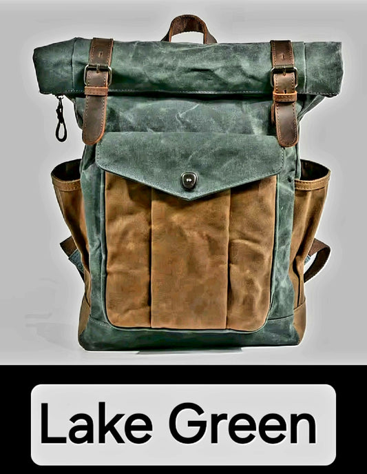 Luxury Vintage Canvas Backpack.