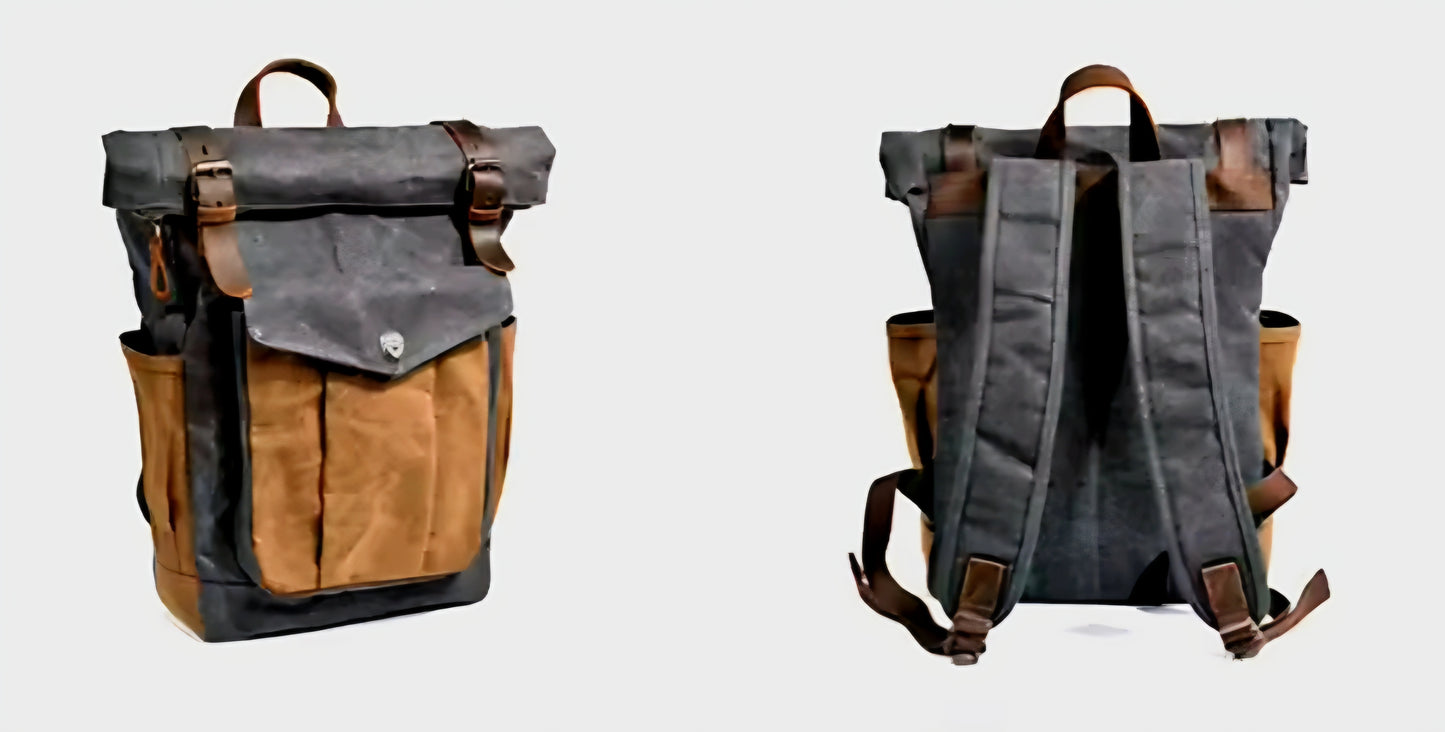 Luxury Vintage Canvas Backpack.
