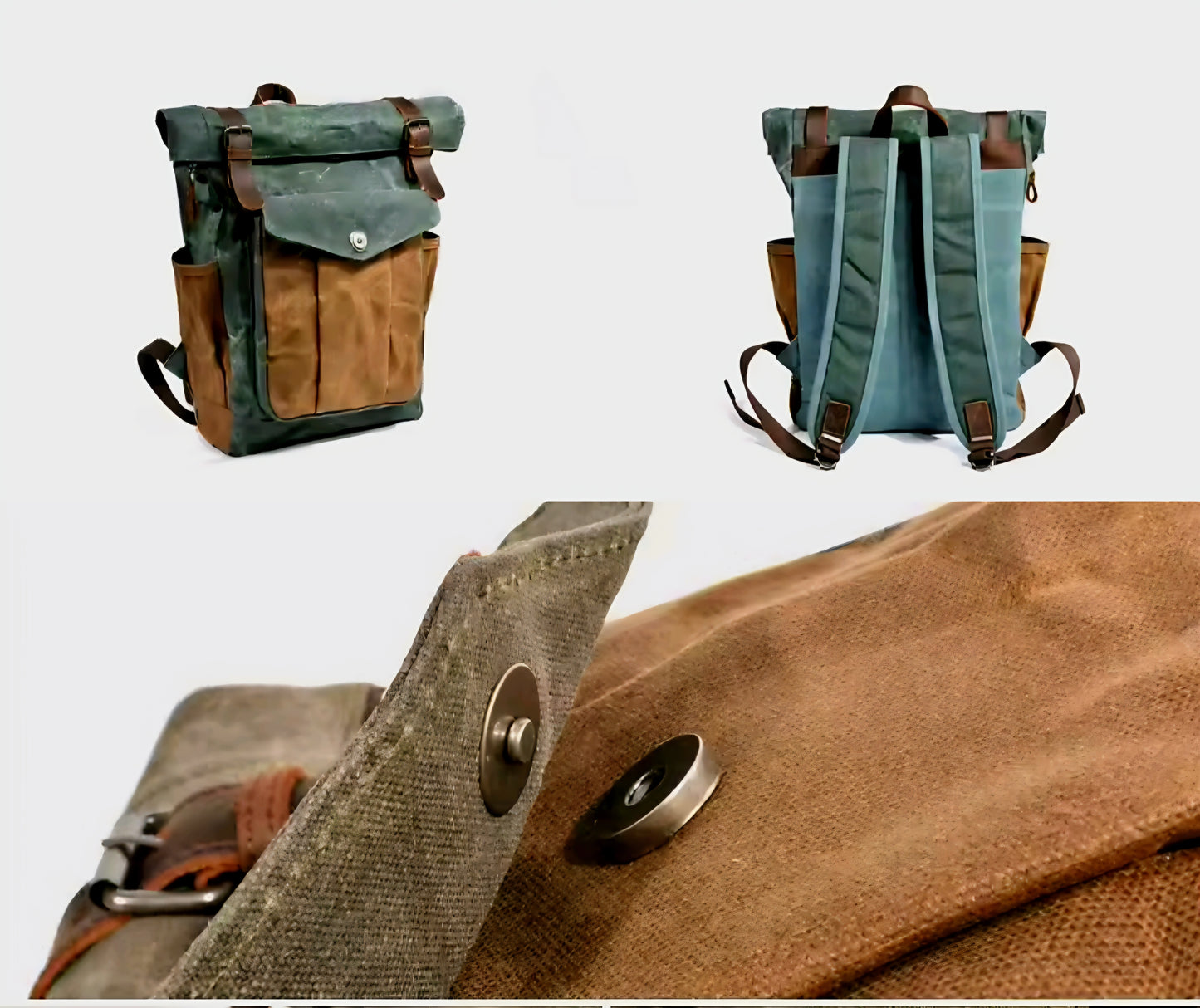 Luxury Vintage Canvas Backpack.
