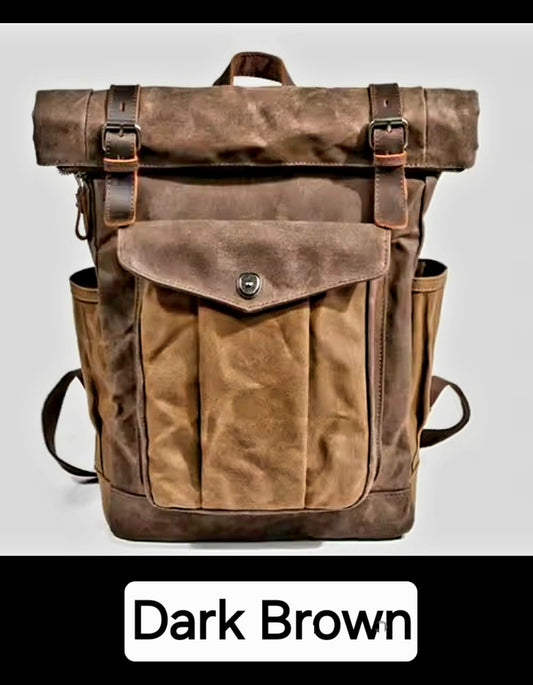 Luxury Vintage Canvas Backpack.