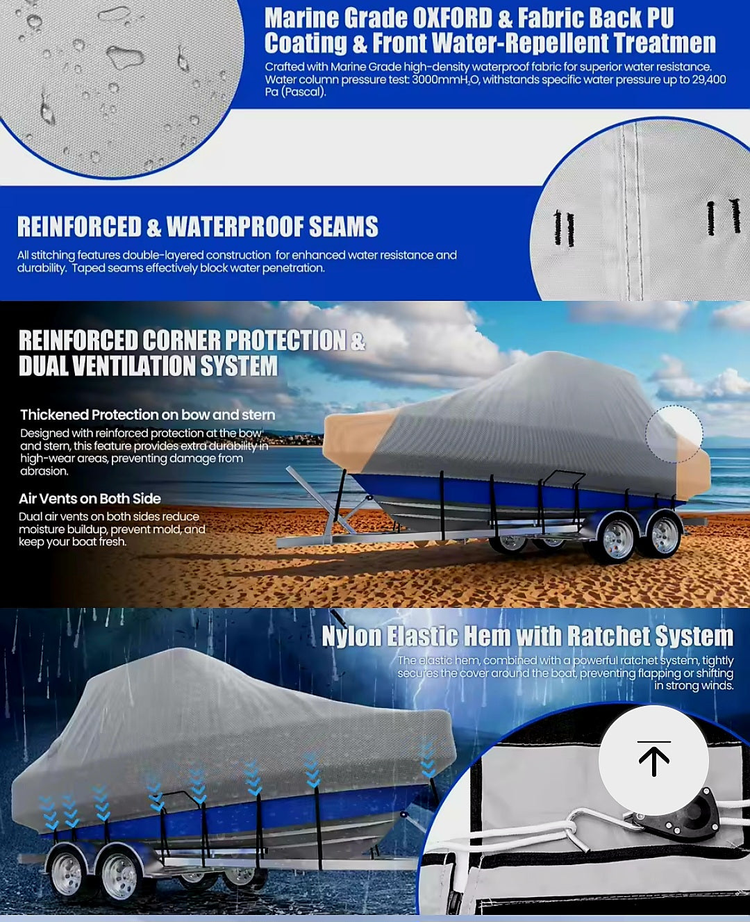 Boat Covers.                  Cabin Boat.                        Semi Custom.