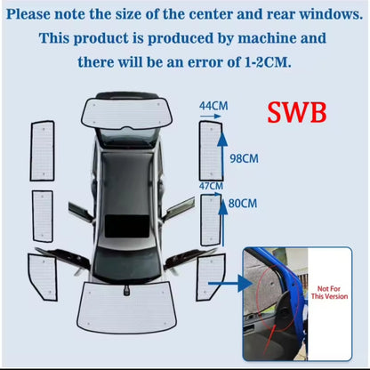 Blackout Window Covers VW Transporter T5 SWB 2003 to 2015.