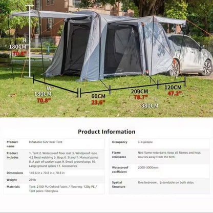 "SILVER FOX" Inflatable Tailgate Tent.